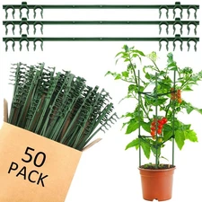 50 Pcs Expandable Trellis Connectors, 11 Inch Green Plastic Stake Arms for To...