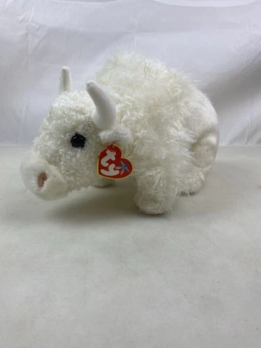 TY Beanie Buddy Roam White Buffalo 14" Plush Doll Stuffed Animal Vintage RETIRED