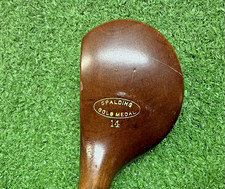 Vintage Hickory Wood Shaft Spalding Gold Medal Driver Excellent Condition