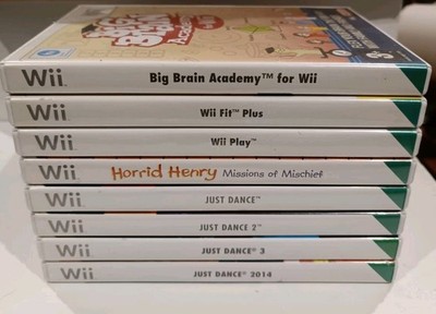8x Nintendo Wii Spiele - Just Dance 1-3 2014, Wii Fit Plus, Wii Play, Big Brain