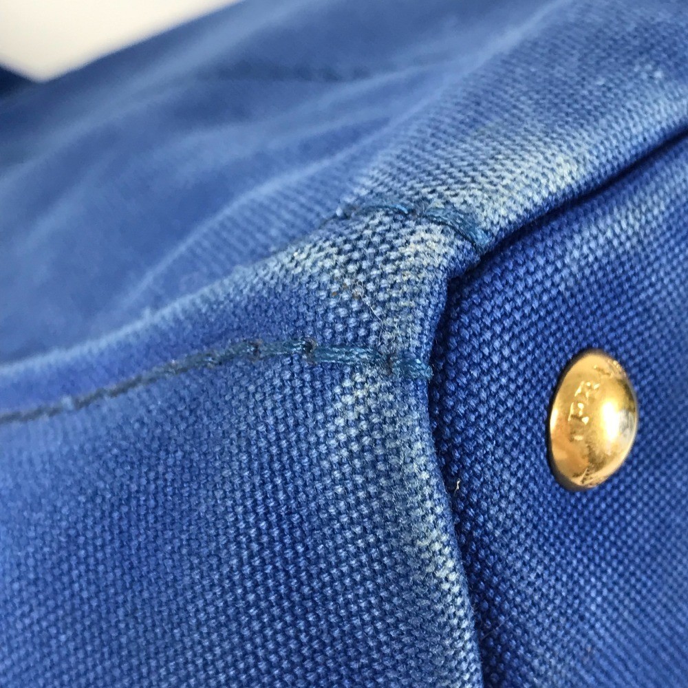 PRADA Canapa L Handbag Bag Tote Bag Blue Unisex Used from japan thumbnail 8