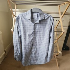 Charles Tyrwhit Mens Slim-Fit Non-Iron Gry Check Lng Slv Shrt.  16" Clr 33" Slv