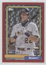 2021 Update 1992 Topps Redux Red Border 37/70 Christian Yelich #T92-28 e6p