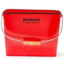 Behrens Cleaning Bucket 3.25 gal Galvanized Steel Red Rectangular Durable Handle