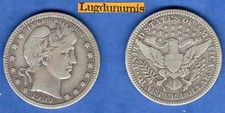Quarter Dollar 1909 Barber / Liberty Head TB TTB Etats Unis USA United States