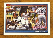 Topps 1991 Carlton Fisk #170 Chicago White Sox 40 Years of Baseball HOF Card