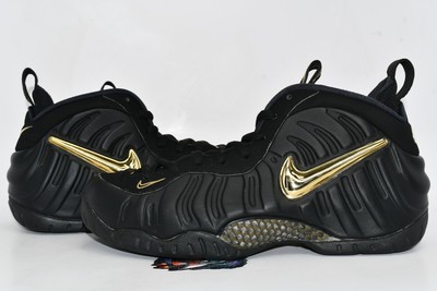 Nike Air Foamposite Pro Black Metallic Gold Style # 624041-009 Size 10