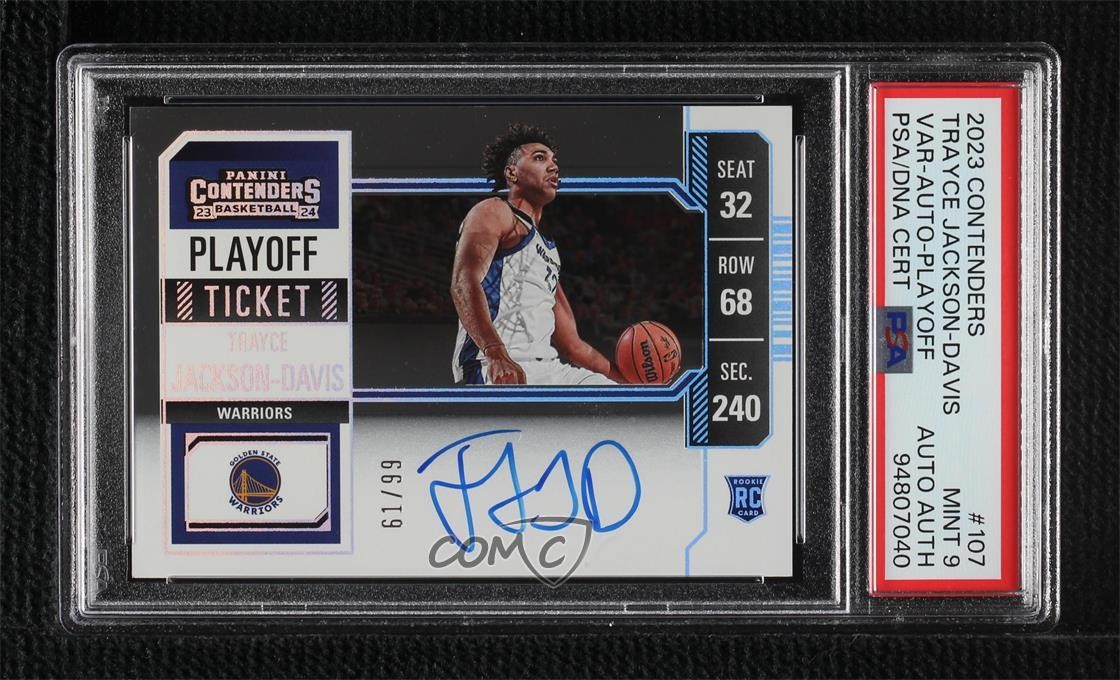 2023 Contenders Playoff Ticket 61/99 Trayce Jackson-Davis PSA 9 MINT Auto 16rf