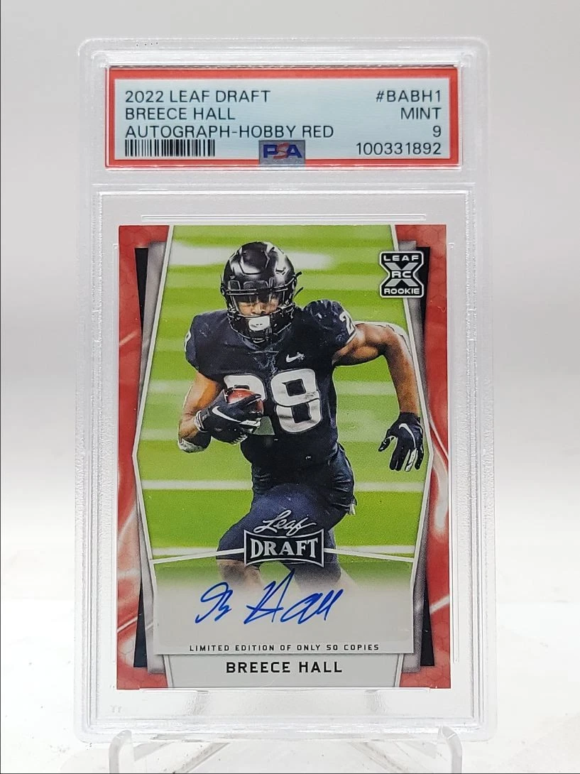 Breece Hall Leaf Draft Hobby Autographs #BABH1 Red