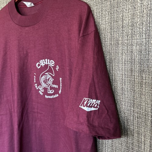 Vtg 1981 Opus 2 Hi Cru By Stedman Men’s XL Shirt Maroon I Ran For The Honolulu S - Picture 4 of 13