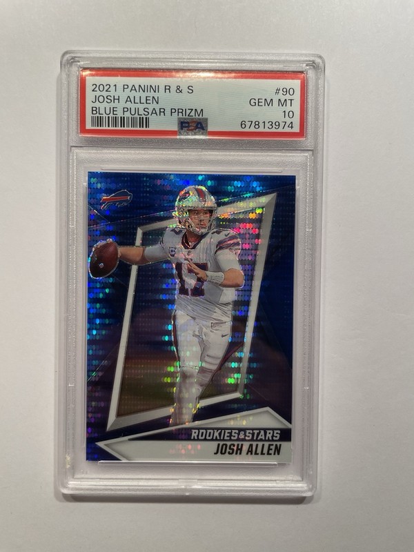 Josh Allen - 2021 Rookies & Stars #90 - BLUE Pulsar /50 - PSA 10