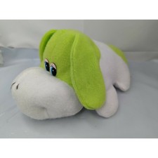 Kellytoy Dog Plush 10 Inch White Lime Green 2015 Stuffed Animal Toy