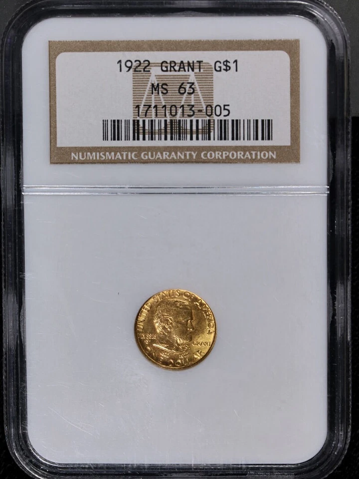 1922 Grant Commem Gold $1 NGC MS63 Great Eye Appeal Strong Strike - Image 3 of 4