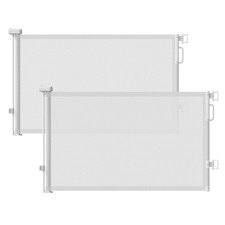 Cideny 2-Pack Retractable Baby Gate 55" Wide, 34" Tall Mesh Dog Gate Doorway Hal