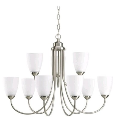 Progress Lighting P4627-09 Joy Chandelier, 8, Brushed Nickel
