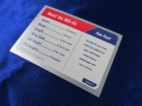 2003 Delta Airline Pilot Trading Card #11 Boeing MD-90 - Bild 4 von 8