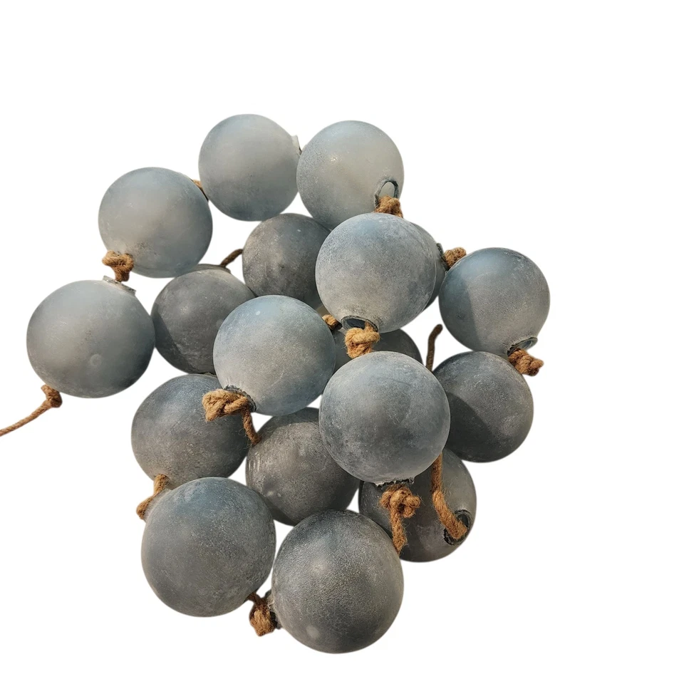 Pottery Barn Handcrafted Oversized Sea Glass Garland Rope Frosted white wash - Image 2 of 4