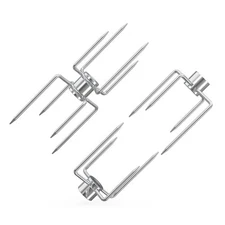 Best fire Rotisserie Meat Forks for Most Grills Include 2pcs 4 Pronged and 1pc