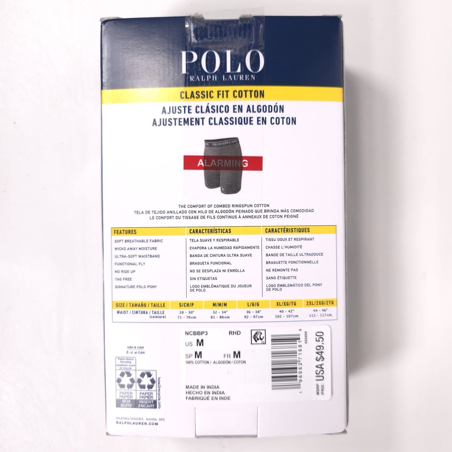 POLO RALPH LAUREN Men’s 3 PACK MEDIUM Classic Fit Cotton Boxer Briefs Multi thumbnail 2