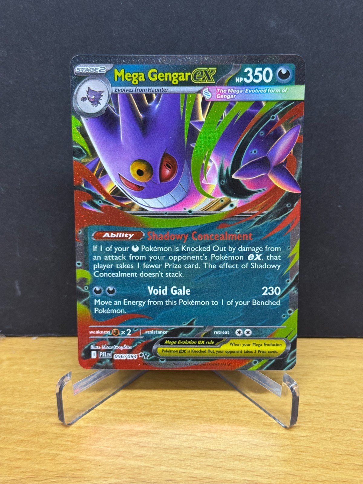 Pokemon TCG Phantasmal Flames MEGA GENGAR EX 056/094 Holo! MINT!