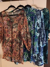 Lot of 4 Women’s Beachy Shirts Blouses 2X/XXL Plus Sz Assortment of Brands 