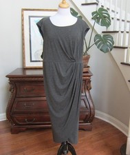 Torrid Shirred Tulip Cap Sleeve Ruched Side Midi Dress Gray Size 1, 1X