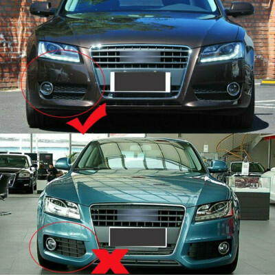 Magickit Honeycomb Fog Light Grille Cover Set For Audi A5 2008-2011 - Black ABS Plastic - View #4