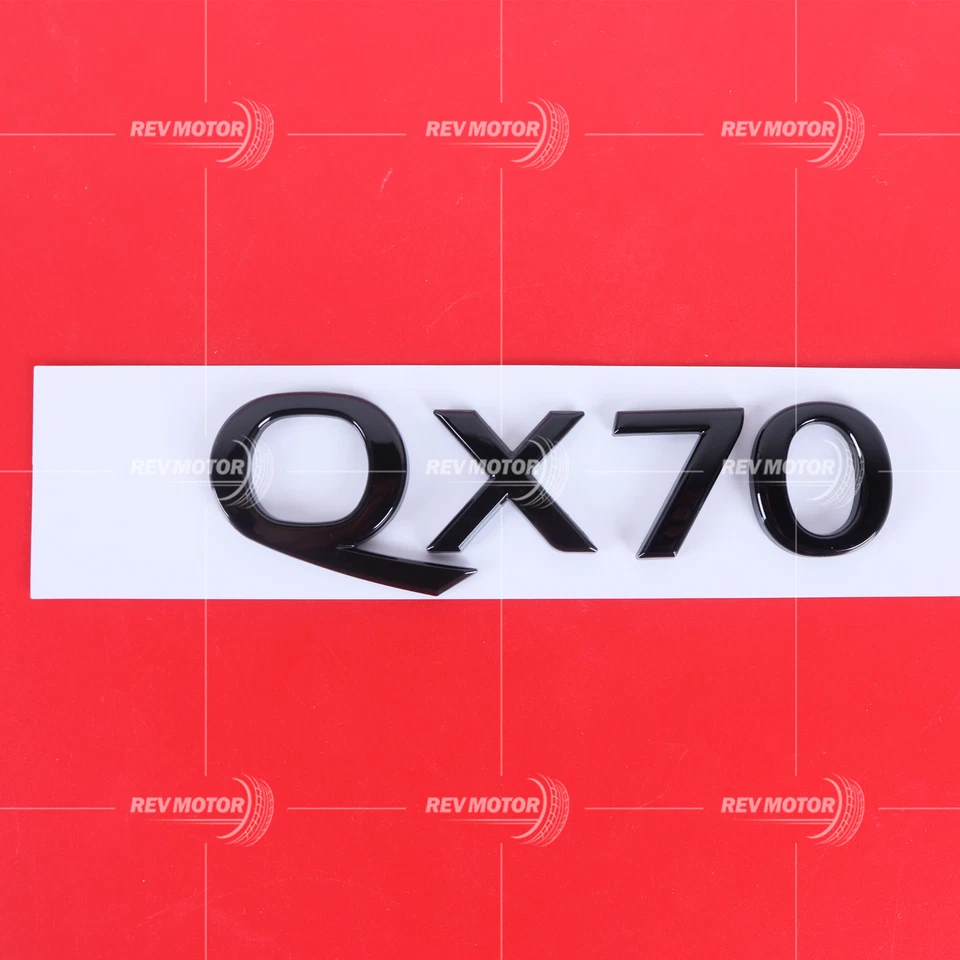 For Infini-ti QX70 Rear Liftgate Letter Badge Emblem Nameplate Gloss Black Decal - Imagem 3 de 4