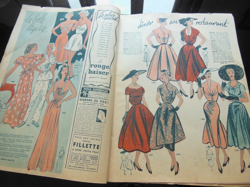Mode du jour 1952 n°343 robes diner au restaurant robe toile patron - Imagen 3 de 8