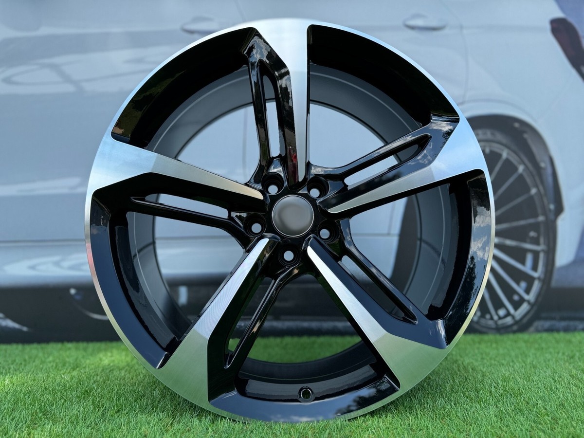 4 x 20 Inch 5x112 Blade Style Black Polished Wheels: Fits For Audi 4 x 20 Inch 5x112 Blade Style Black Polished Wheels: Fits For Audi