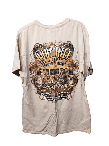 Boot Hill Saloon T Shirt Tee Gildan Large Vintage Daytona Florida Biker USA