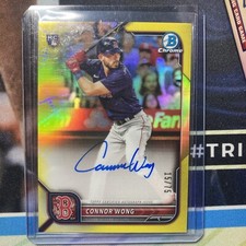 2022 Bowman Chrome Yellow Refractor /75 Connor Wong #CRA-CW Rookie Auto RC