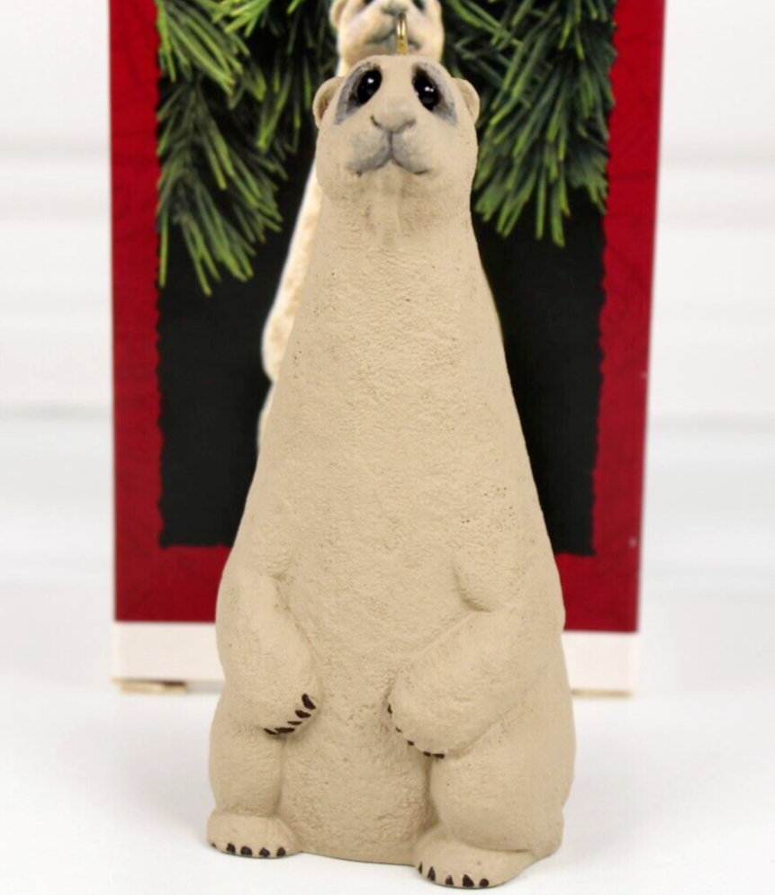 HALLMARK ARTIST LOU RANKIN POLAR BEAR KEEPSAKE ORNAMENT CHRISTMAS VINTAGE 1992