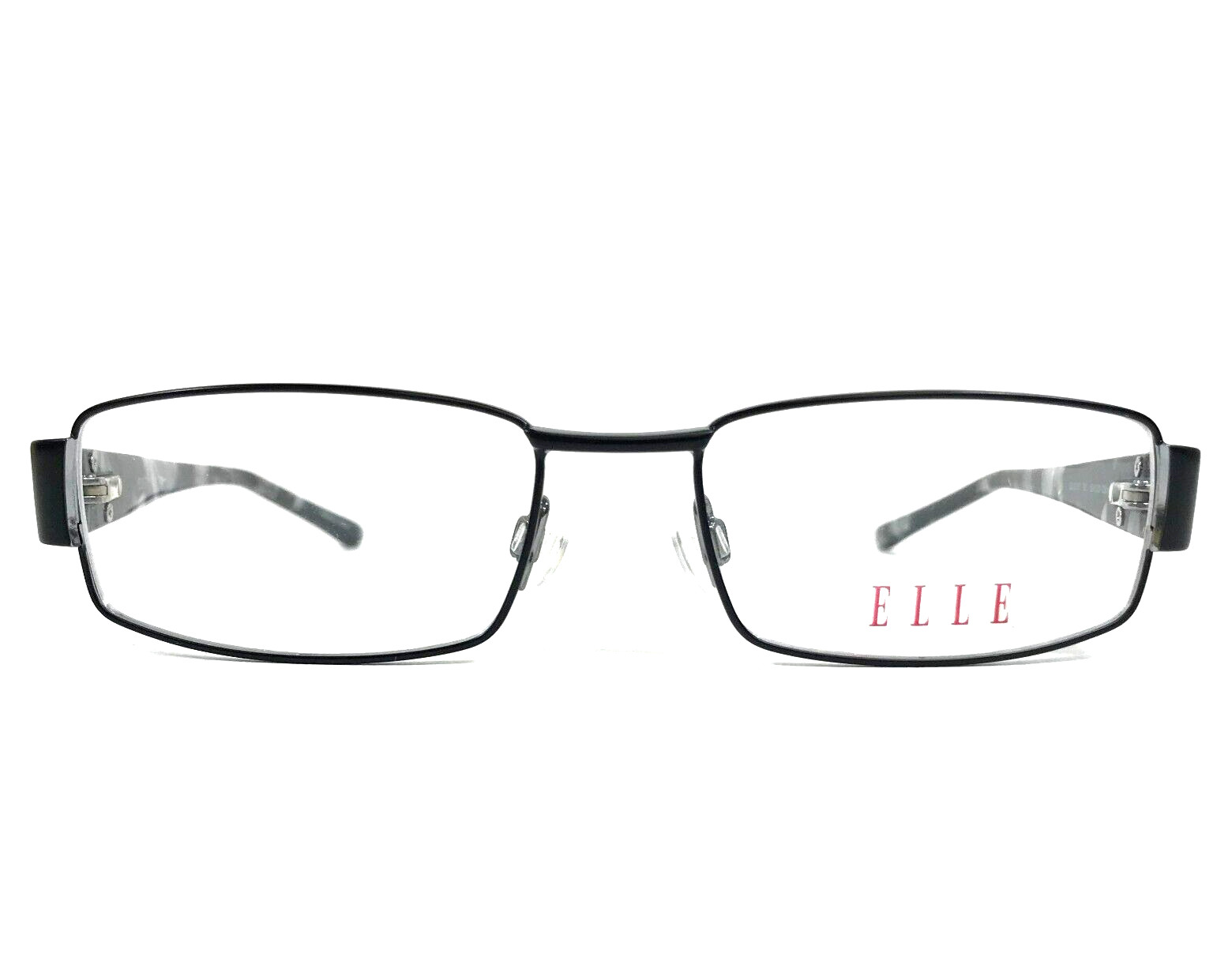 Оправа для очков Elle EL13317 BK Черная серебристая прямоугольная с полной оправой 50-16-135