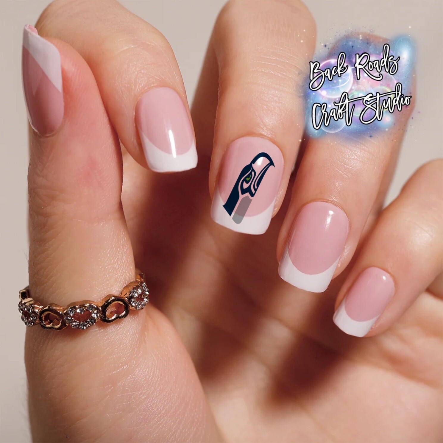 Seattle Seahawks Football Waterslide Nail Decals Set of 50 Instructions &