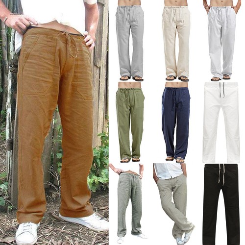 Men Cotton Linen Pants Summer 
