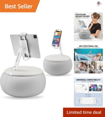 Multi-functional Tablet Pillow Holder - Hands-Free & Flexible - Charcoal