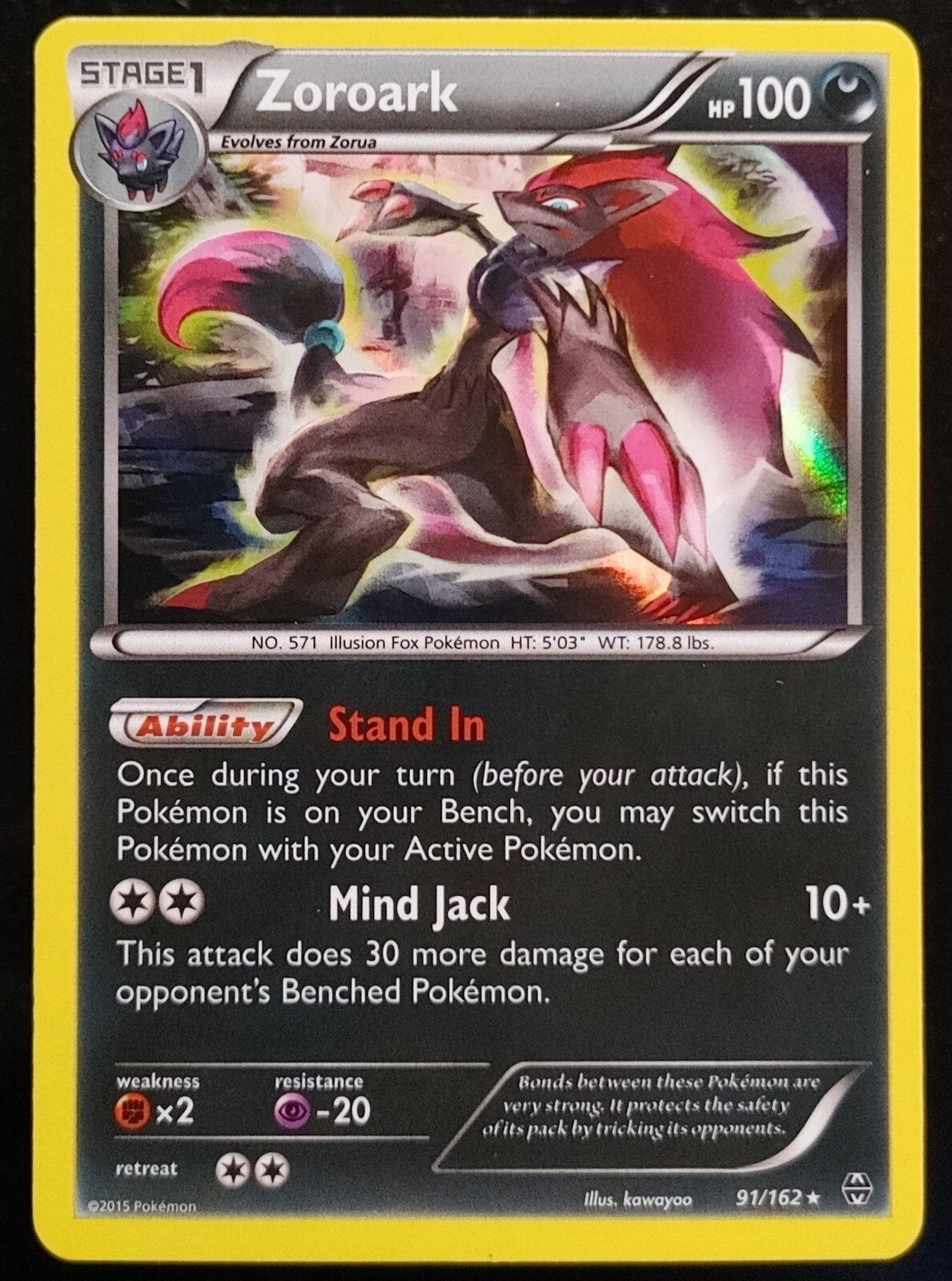 Zoroark - 91/162 - Holo Rare - XY: Breakthrough - Pokémon