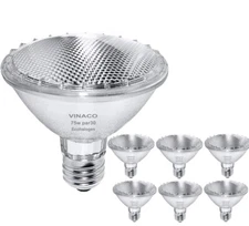 Vinaco PAR30 Short Neck 75W, 6 Pack High Output PAR30 Haloge Flood Light War...