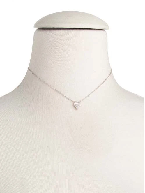 Collar de cadena colgante La Petite de topacio blanco de plata esterlina JUDITH RIPKA - NUEVO CON ETIQUETAS Foto 3 de 4