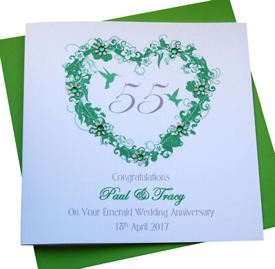 Personalised Handmade Emerald / 55th Wedding Anniversary Card | eBay