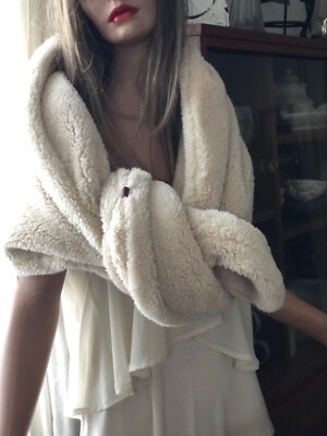 Bickley + Mitchell Free People NWOT Faux Fur Sherpa Fleece Scarf Ivory