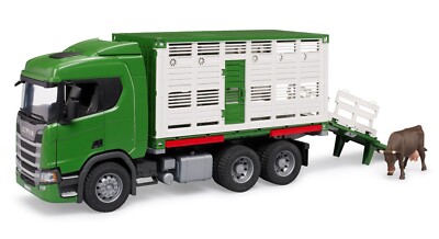 Bruder Spielzeug 03548 Scania Tiertransporter LKW 1 Rind Ausstellungsstück Neu