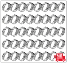 40 Pieces 15.3-18.5mm 304 Stainless Steel Single Ear Hose Clamps