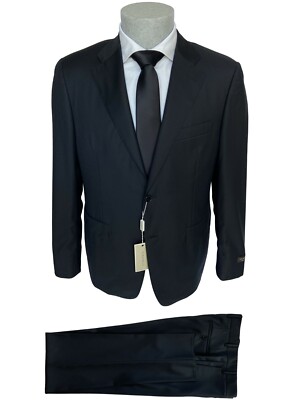 CANALI Herren Kleid, schwarz mit farbigen Streifen DROP 6 aus reiner Schurwolle, 60% Rabatt