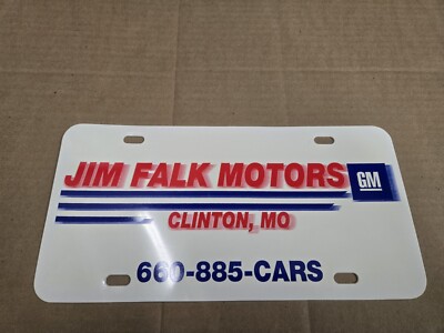 Jim Falk Chevy Clinton Missouri MO Car Dealership Dealer License Plate Tag Logo 
