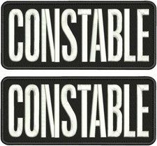 2CONSTABLE Embroidery Patches 4x10 hook white