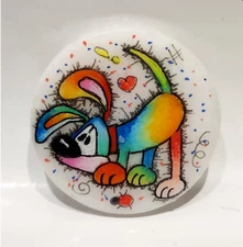 Dog  Hand-painted, whimsical Rock art