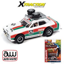 NEW Auto World Xtraction 1975 Ford Rally Escort Red/Green/White HO Slot Car