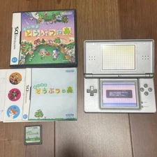 Nintendo DS Lite Silver Authentic DSL Console Handheld + Animal Crossing japan